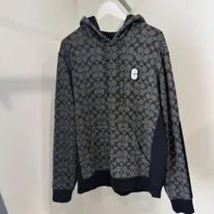 COACH コーチ シグネチャー 総柄 パーカー Cロゴ グレー ネイビー