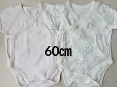 UNIQLO ボディスーツ(前開き) 半袖2点セット 60 ピンク 猫