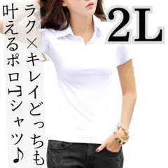 【新品】赤字特価 半袖ポロシャツvネックレディーストップス女性カットソー2L