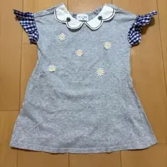 willmery ベビー キッズ トップス　Tシャツ　80 花　チェック　刺繍のサムネイル