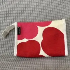 marimekko マリメッコ ポーチ 花柄 レッド ピンク