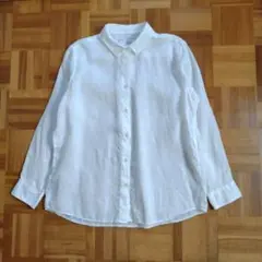 無印良品 リネン 洗いざらし レギュラーカラー長袖シャツ XL