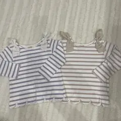 値下げ！プティマイン　スカラップトップス　110