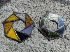 ステンドグラス 八角形サンキャッチャー 2個セット