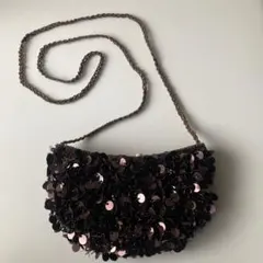 パーティ用バック　スパンコール　キラキラ　ブロンズ　茶　ショルダー　クラッチ