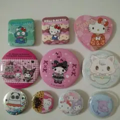 ハローキティ　マイメロ　ミュークルドリーミー　サンリオキャラクター缶バッジ10点