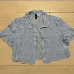 H&M シャツ　青シャツ　ストライプのサムネイル