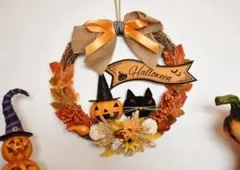 ハロウィン ワイヤークラフト リース 黒猫 - メルカリ