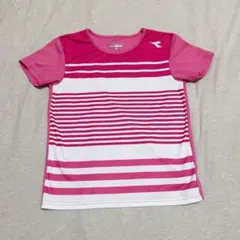 DIADORA Tシャツ ピンク　ボーダーのサムネイル