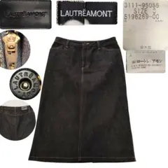LAUTREAMONT ダークデニム フロントスリット デニムタイトスカート 3