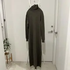 6 ROKU ロク タートルネック ウールコットンワンピース