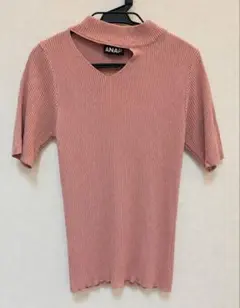 ANAP 半袖ニットトップス ピンク