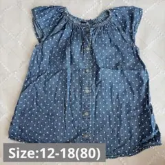 GAP KIDS ワンピース デニム チュニック 半袖 ドット 80 12-18のサムネイル