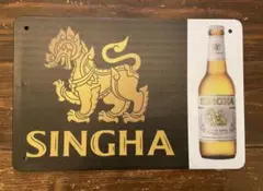 ブリキ看板　ポスター　タイ　シンハービール　SINGHA