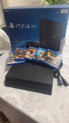 PS4 Pro 1TB ゲームソフト5本付き、コントローラー無し。