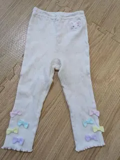 ウサギ刺繍リボン付き レギンス 90cm クーラクールのサムネイル