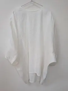 無印良品　リネン　ブラウス　白