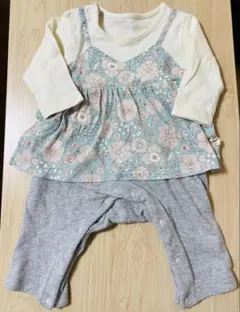 ベルメゾン ベビー服 ロンパース 女の子 70柄フリル 花柄 長袖