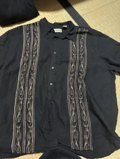 Cubavera 刺繍入り黒シャツ XXL