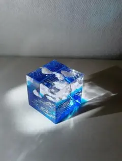 レジンアート 切り取った空と海 レジンオブジェ レジンキューブ