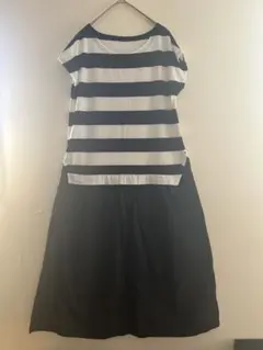 ドッキングワンピース ボーダー M