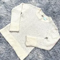 【M】Lilaer ♡ スパンコール ニットセーター　オフホワイト 新品