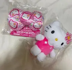 カオハナキティ　ハローキティ　リボンヘアゴム マスコットキーホルダー　ファミマ