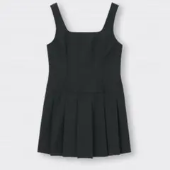 新品タグ付き　GU ローウエストプリーツジャンパードレスNTQ S