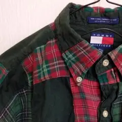 TOMMY HILFIGER パッチワーク チェックシャツ ネルシャツ