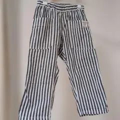 ストライプ柄 綿100% ロングパンツ　7，8部丈