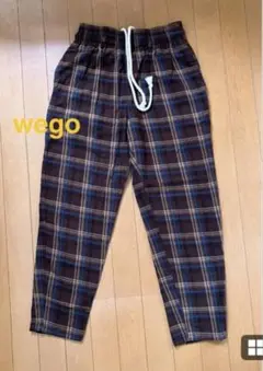最終お値下げ！WEGO ブラウンチェック柄 ワークパンツ　S
