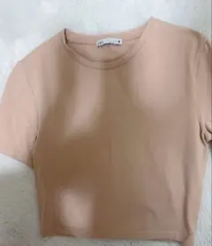 ZARA クロップド　Tシャツ　ベージュ　半袖
