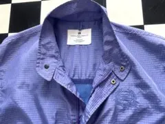 レトロ古着】MOVEMENT チェック柄 メッシュブルゾン パープル系 訳有のサムネイル