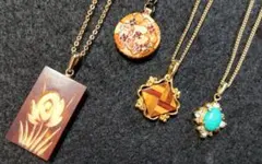 シックなデザイン ペンダント ネックレス ４点まとめ売り #1565-44