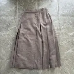 スカート　プリーツスカート　ロング　レディース　ウール混　フォーマル　レトロ