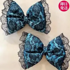 【お値下げ】即発送♡盛り髪リボン♡２個　濃水色　ひらひら　体育祭・文化祭・スクバ