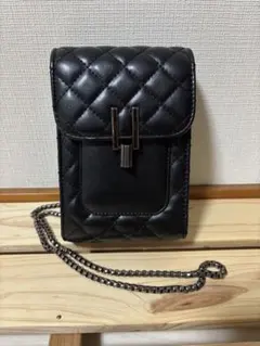キルティング ショルダーバッグ チェーン ブラック