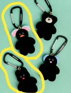 ２コ新品　mojojojo フィギュアマスコット　黒　キーホルダーうさぎ　あひる
