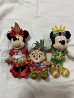 ディズニー サマーフェスティバル ミッキー ミニー クラリス ぬいぐるみバッジ