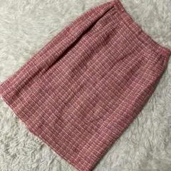 YUKI TORII ツイードタイトスカート ピンク 9 日本製のサムネイル