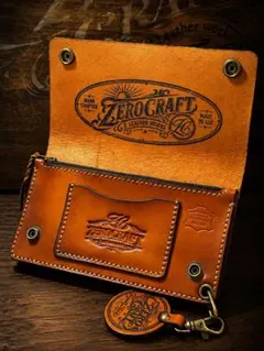 ZERO CRAFTロングトラッカーウォレット レタリング アンティーク