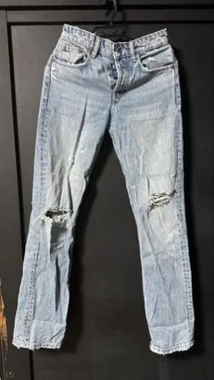 ZARA ダメージデニム ライトブルー USA0 JP5号相当