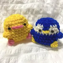 ペンギン②個セット可愛いハンドメイド編みぐるみ - メルカリ
