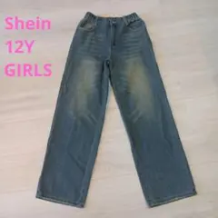 Sheinシーン　12Y　デニムブルー ゴムウエスト パンツ　150〜160cm