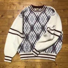 ダイヤモンド柄 ニットセーター Mサイズ