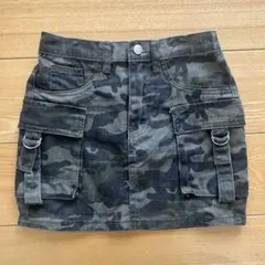 SHEIN 迷彩柄 カーゴ　ミニスカート デニム　13Y