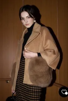 【美品】sheller シェリエ　FOXファーニットドレス　ブラック シェリエ shelle 2way FOX フォックスファーコート