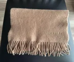 【美品】ベージュ マフラー フリンジ付き