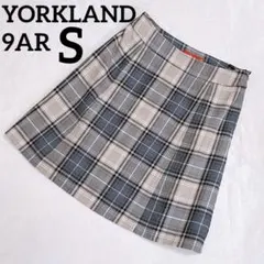 【YORKLAND】タイトスカート　チェック柄　ベージュ　9AR S相当のサムネイル