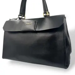 FURLA フルラ 2WAYショルダー・トートバッグ ブラック レザー フラップ